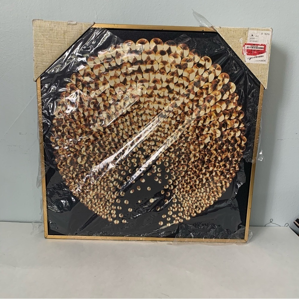Gold and Black Print In Frame NWT
